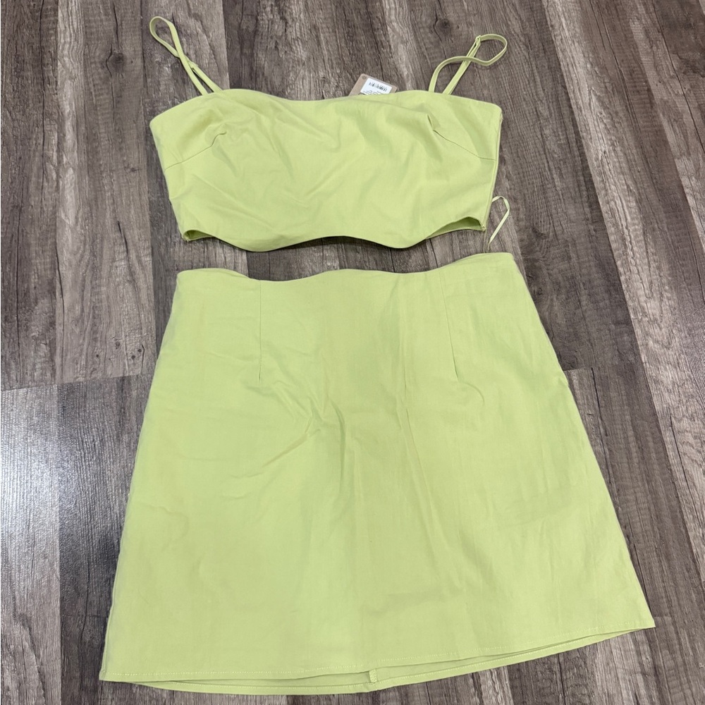 Lime Green Women's Skirt Set